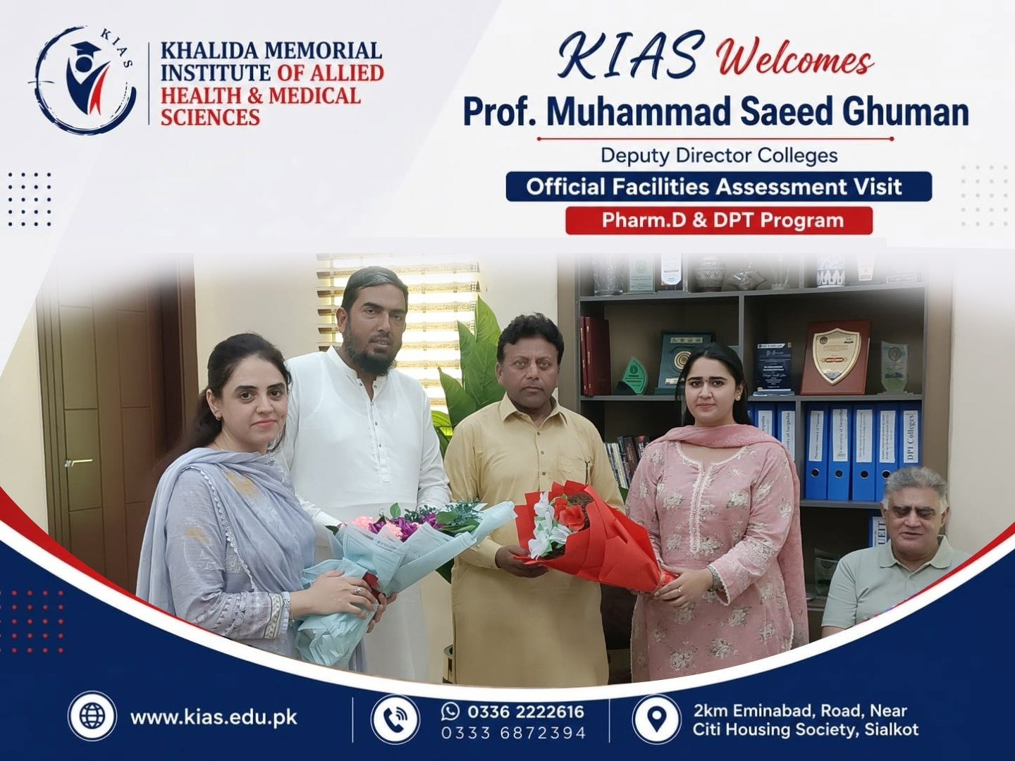 Deputy Director Colleges Sialkot Inspects Pharm.D & DPT Facilities